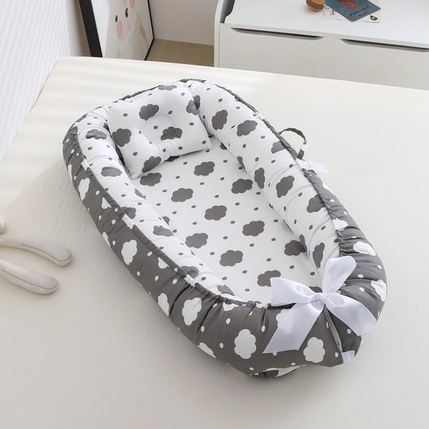Nido de dormir extraíble para cama de bebé, cuna con almohada, corralito de viaje, colchón de cuna infantil, regalo de Baby Shower Fivean unisex