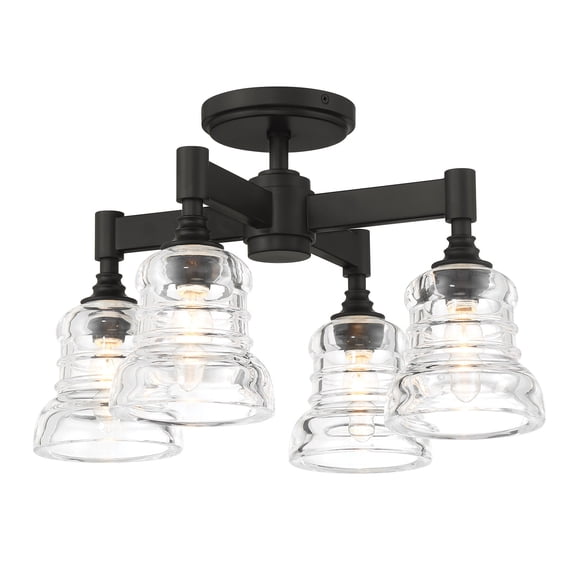 Crystorama Lighting Group Grg-1045 Gregory 4 Light 17" Wide Semi-Flush Ceiling Fixture -