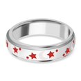 thumbnail image 6 of Women 925 Sterling Silver Red & White Enamel Moon Star Anxiety Spinner Ring Platinum Plated Boho Wedding Anniversary Fidget Stress Relieving Band Ring for Men Size 10 Christmas Gifts, 6 of 8