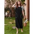 thumbnail image 3 of Avidlove Women Long Nightgown Full Length Sleep Shirt Sleepwear Short Sleeve Loungewear with Pockets, 3 of 7