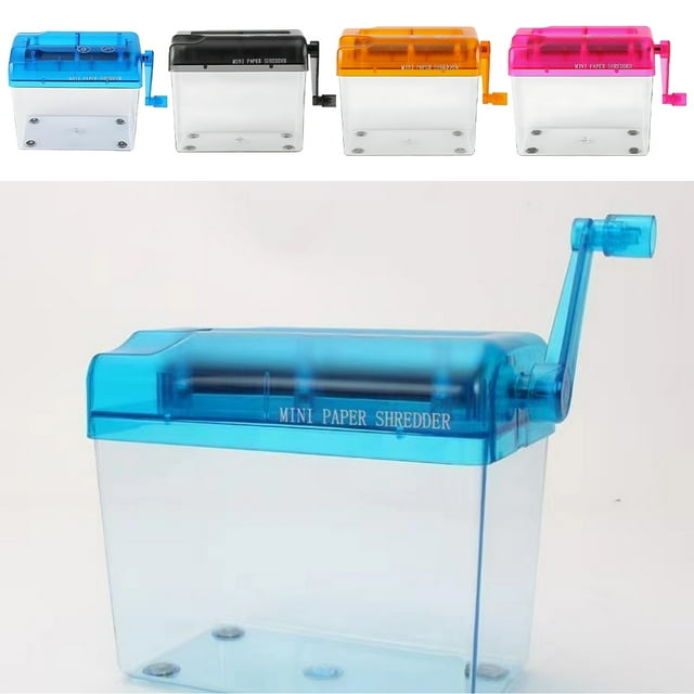 BAOHD Portable Manual Hand Shredder, Blue, 1 Count