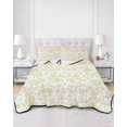thumbnail image 3 of Yellow Flower Twin Size Down Alternative Comforter, Lightweight Comforter Quilt Bedding Set with Pillow Shams Vintage Farmhouse Boho Leaf Spring Plant All Seasons Bed Comforter Duvet Insert 68"x86", 3 of 7