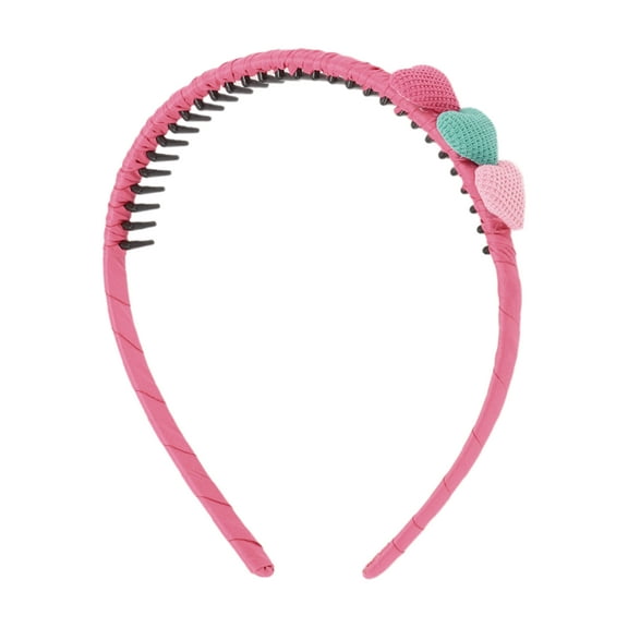 Unique Bargains 1 Pc Elegant Heart-shaped Headband for Girls 5.51"x4.72"x0.83" Rose Red