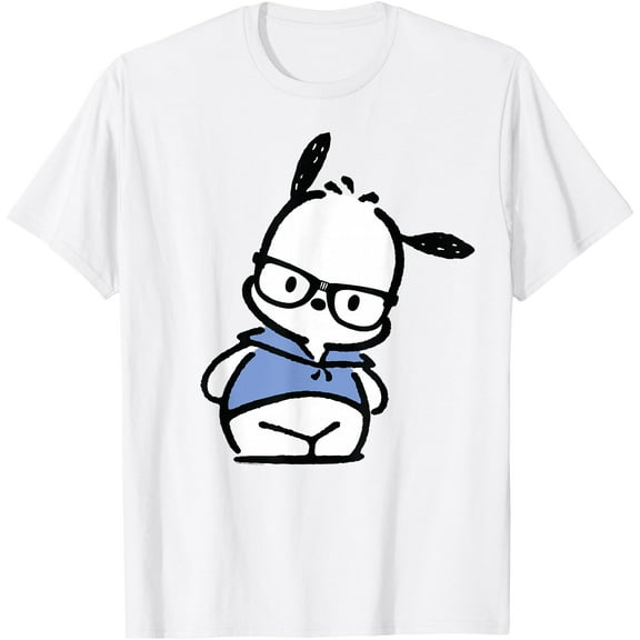 Pochacco Nerd Glasses DTG Print Unisex T-Shirt