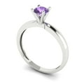 thumbnail image 2 of Clara Pucci 14K White Gold 0.5ct Alexandrite Solitaire Ring for Women, 2 of 8