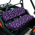 thumbnail image 2 of ZIATUBLES Deep Violet Leopard Print UTV Seat Covers 2 Pack, Waterproof Polyester Replacement Front Bench Seats Covers, Wear-Resistant UTV Outdoor Accessory Part for Kawasaki Mule, 2 of 8