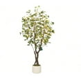 thumbnail image 2 of Soonbuy Artificial Eucalyptus Tree Indoor, 5ft Tall Fake Artificial Plant with White Planter，Large Faux Floor Plant Fake Silk Trees with 50 Lights Artificial Trees for Home Decor Indoor, 2 of 5