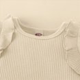 thumbnail image 5 of NOLDARES Baby Girl Romper Clothes + Shorts + Headband Summer Outfits 3 Piece Set Short Sleeve Round Neck Bowknot Soft(Beige,9-12 M), 5 of 7