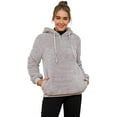 thumbnail image 3 of Womens Fuzzy Sherpa Hoodies Pullover Zip Fleece Sweatshirt Outwear, 3 of 8