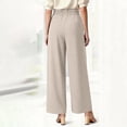 thumbnail image 4 of Women’s 2026 Spring Summer Soft Flowy High-Waist Pull-On Wide-Leg Stretch Drape Dress Pants for Senior Women Over 50 Beige L, 4 of 6