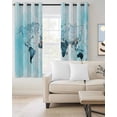 thumbnail image 2 of Blue Maps Blackout Curtains, Light Blocking Print Window Curtains, Abstract World Map Ocean Modern Thermal Insulated Window Drapes for Living Room Kitchen Cafe 2 Panels, 104"W x 96"L, 2 of 9