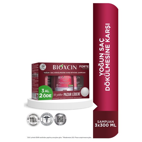 Forte shampoo 3x300ml intensive hair loss shampoo for all hair types 8697432096095