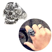 Aellinatey Skull Shaped Adjustable Rings Alloy Material Finger Rings Gift for Women Man