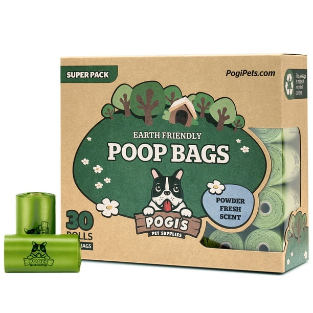 Pogi’s Poop Bags 30 Rolls (450 Dog Poop Bags) Scented, LeakProof