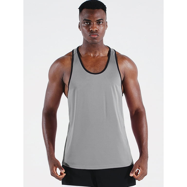 NELEUS Mens Running Tank Top Dry Fit Y-Back Athletic Workout Tank Tops 3  Pack,Black+Gray+Light Blue,US Size S 