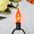 thumbnail image 4 of Halloween Decorations - Indoor and Outdoor Flickering Flame String Lights, 12.8ft C7 Vintage Flickering Flame String Lights, Orange String Lights with 10 Flame Bulbs (E12 Bulbs, Black Wire), 4 of 12