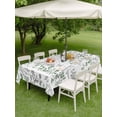 thumbnail image 4 of Outdoor Tablecloths with Umbrella Hole & Zipper, Green Grey Botanical Rectangle Tablecloth 60x120 Inch, Spring Floral Summer Farmhouse Waterproof Table Cloth, Patio/Pool/Picnic Table Covers, 4 of 8