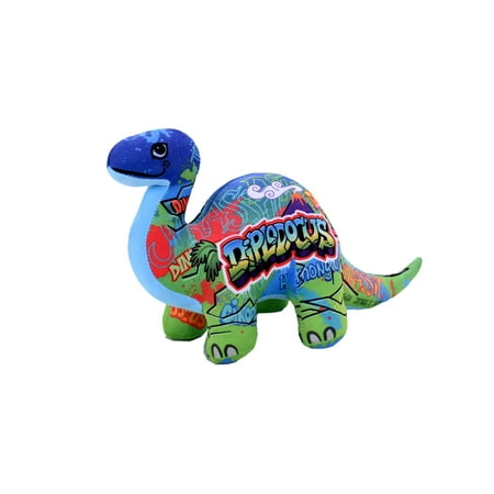 Wild Republic Graffiti Dino, Diplodocus, Gift for Kids, Plush Toy, Fill is Spun Recycled Water Bottles