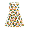 thumbnail image 2 of Renewold Casual Girls Sleeveless Dress Rainbow Hearts A-Line Skater Dress for Kids 3-4T Spring Summer Round Neck Swing Dress Toddler Tank Sundress, 2 of 5