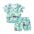 thumbnail image 1 of Conjunto de 2 piezas de algodón 100% con dibujos animados para bebés, camisetas deportivas para recién nacidos, ropa para niños y niñas qym unisex, 1 of 2