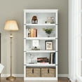 thumbnail image 2 of 5-Tier Bookcase 67'' Tall Wooden Office Bookshelf with Large Open Storage Shelves Modern Farmhouse Bookshelf for Living Room, 2 of 9