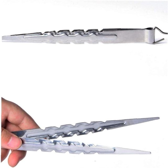 Pinzas para narguile BBQ Shisha Pinzas para carbón Pinzas largas de acero inoxidable Plata 2PCS LingWen 1327534079456