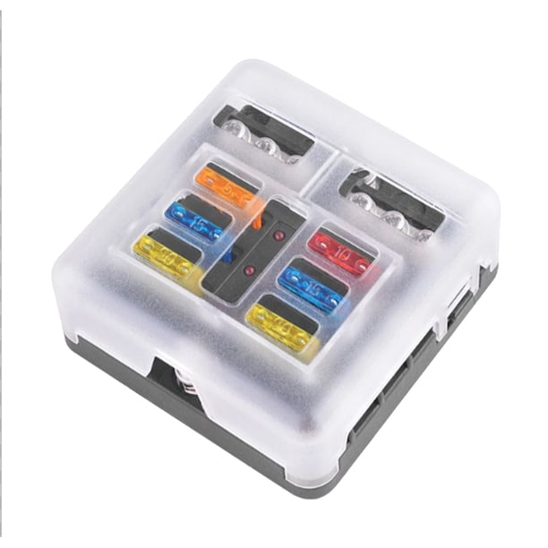 Speravity Soporte de caja de fusibles de 6 vías, componentes modificados, circuitos indicadores LED, bloque de distribución de energía, accesorio de Vehículos, repuestos y accesorios Mis Speravity VI016960-00