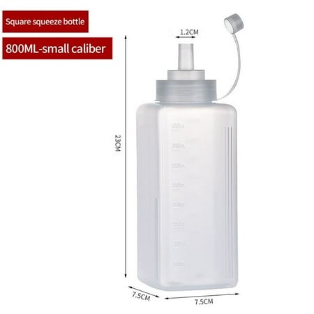 

800/1000ML Small Diameter Dustproof Plastic Squeeze Sauce Bottle Dressing Bottle