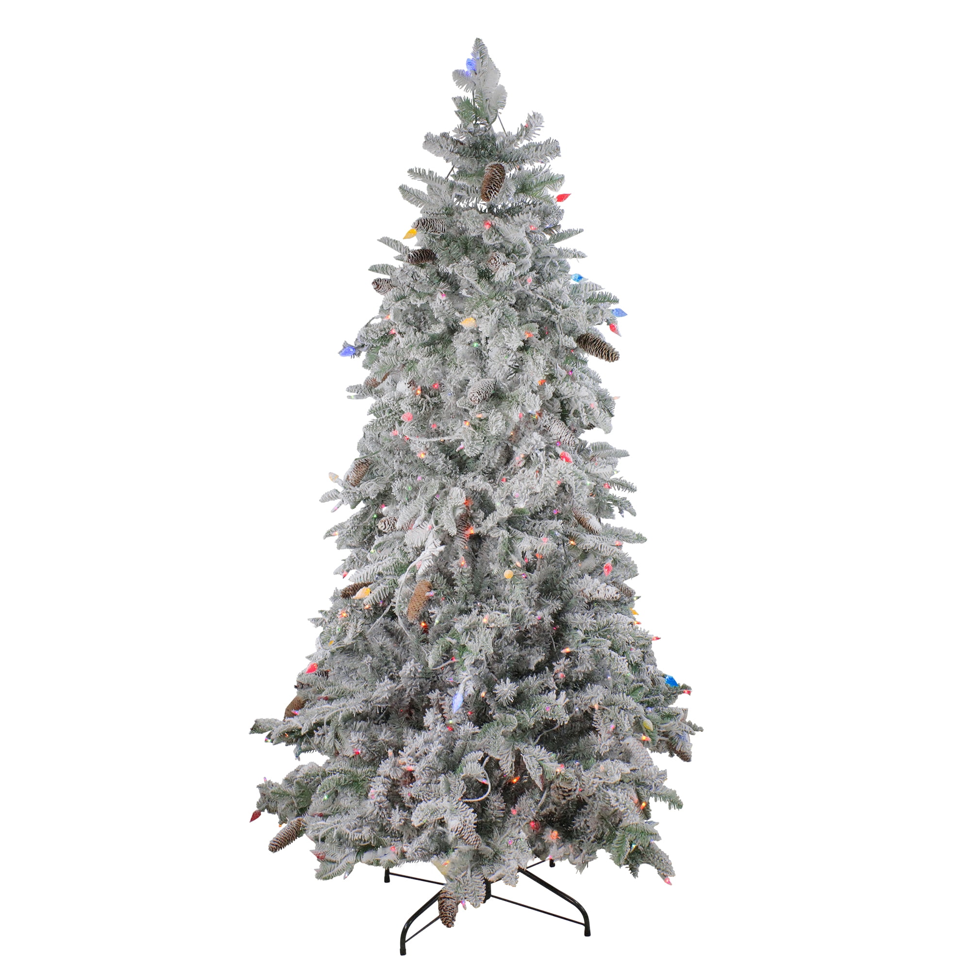 Northlight 7.5' Prelit Artificial Christmas Tree Flocked Dunton Spruce