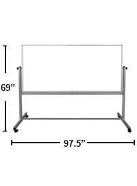 Luxor Dry Erase Magnetic Wall-Mount Porcelain Whiteboard, 90x40