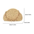 thumbnail image 2 of Yucurem Retro Straw Woven Dumpling Bag with Seashell Chain, Bohemian Beach Handbag for Summer Wedding Party Supplies (Beige), 2 of 9