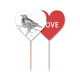 thumbnail image 1 of Pintura de línea pequeñas aves volar Palillos de dientes bandera etiqueta de amor selección de pastelitos, 1 of 4