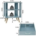 thumbnail image 6 of Night Stand, Blue Kids Nightstand with Drawer, Nursery Side Table with Open Storage, 2-Tier Modern End Table, Bedside Table for Small Space, Living Room, Bedroom, 6 of 8