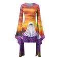 thumbnail image 6 of Frostluinai Halloween Bodycon Dress Womens Gothic s Bell Sleeve Irregular Slim Fit Mini Dress Funny Ghosts Graphic Party Dresses, 6 of 6