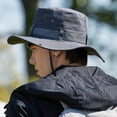 thumbnail image 3 of Wide Brim Sun Hat Foldable Outdoor Fishing Bucket Hat Breathable UV Protection Cap with Chin Strap for Hiking Camping and Travel, 3 of 4