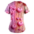 thumbnail image 3 of Hearthz S-5XL Valentine Day Scrub Tops for Women Love Heart Graphic Scrub Top Women V Neck Short Sleeve Nurse Uniforms with Pocket, 3 of 3