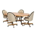 thumbnail image 5 of Caster Chair Company 5-Piece 42x[54/72] Caster Dining Set Wood Edge Laminate Table Top & Wheat Chairs, 5 of 15