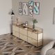 thumbnail image 4 of Mueble de TV moderno de acero inoxidable USM, módulo de almacenamiento, aparador combinado, cómoda para sala de estar, madera, yema de huevo, 4 of 4