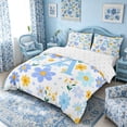 thumbnail image 2 of Meiyoeat Cute Floral Letter A Duvet Cover Set for Girls Kids, Fresh Daisy Bedding Full for Nursery, Light Blue Yellow White,3pcs,No Comforter, 2 of 6