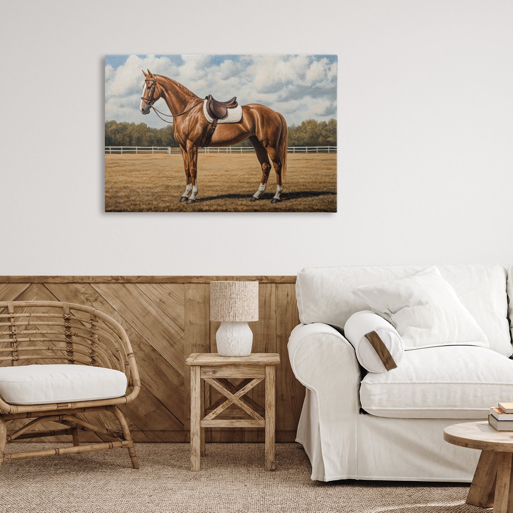 Stupell Industries Saddled Up Chestnut Horse Canvas Wall Art, design by Petal Prints Design