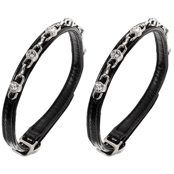 DEEPCRAFF 1 Pair Heel Straps for Women Heels Black PU Leather Detachable Stable Simple Appearance