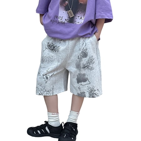 oqasdz Boys Shorts Plus Size Lightweight Breathable Athletic Short Pants for Kids Sports Daily Wear Trendy Casual Summer