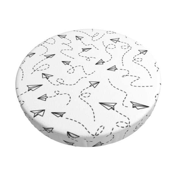 Balery Airplane Fundas de asiento para taburete de bar redondo de tela de terciopelo ajustables que protegen de arañazos y manchas para sillas de 14 a 17 pulgadas.-12 inch