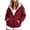 T-Red-women top, variant on Hfnxid Women's Zip Up Hoodies Warm Fleece Jackets Solid Color Casual Sweatshirts Fall Winter Interior Hooded Jacket with Zip Pocket Red XXXXXL