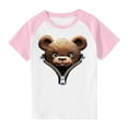 thumbnail image 1 of RXIRUCGD 2025 Vêtements d'Été pour Enfants Tout-Petits Garçons Filles Mode Mignon Col Rond Imprimé Manches Courtes Haut, 1 of 7