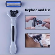 Mens Razor Blade Shaving Set With 24 6 Layer Steel Blades Comfort Movable Head