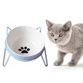 thumbnail image 4 of Cuenco de cerámica para mascotas con soporte de hierro, soporte para estante, cuenco único para mascotas, alimentación de alimentos y agua Zulema Comedero para mascotas, 4 of 8