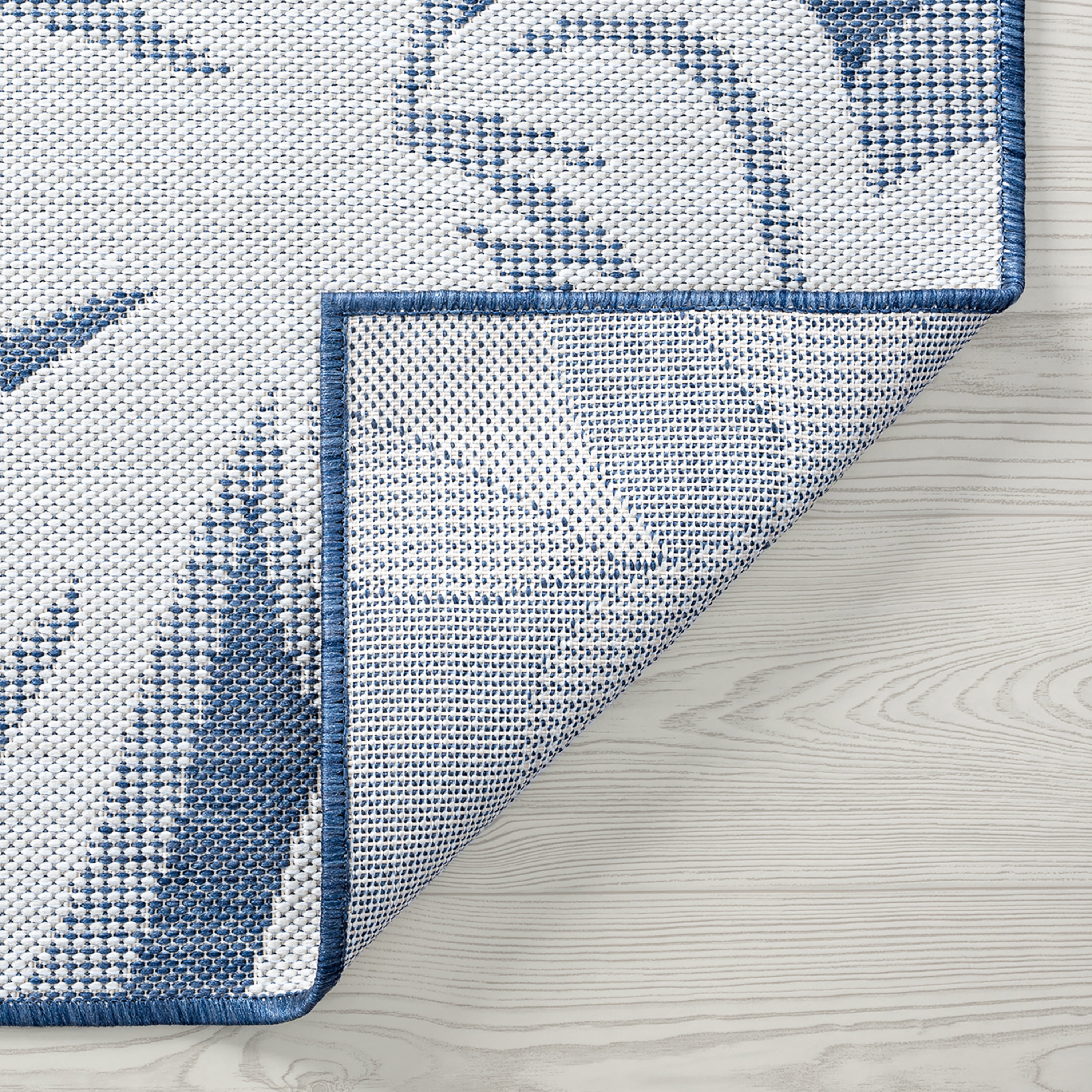 8x10 Water Resistant, Large Indoor Outdoor Rugs for Patios, Front Door Entry, Entryway, Deck, Porch, Balcony | Outside Area Rug for Patio | Blue, Floral | Size: 7'11'' x 10'3''
