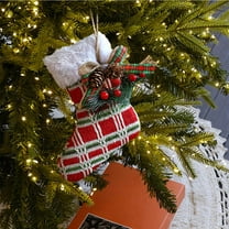 Handcrafted Fabric Christmas Tree Pendant - Soft Felt Ornament Wreath Garland Accent Fireplace Mantle Holiday Decor(Boots)