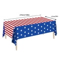 thumbnail image 3 of HengDidi Independence Day Plastic Tablecloth - 137x274cm Red/White/Blue Disposable Cover for Indoor/Outdoor Holiday Parties & Patriotic Events, 3 of 8